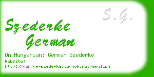 szederke german business card
